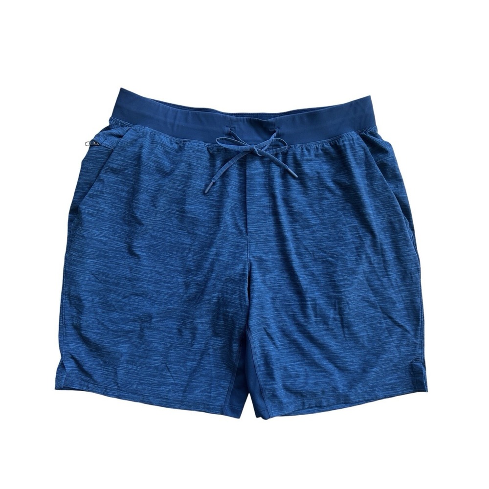 Lululemon THE Short 9 Liner Blue Space Dye Heathered Athletic Training Mens XL